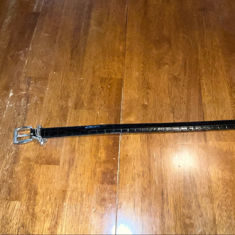 Brighton Golf Buckle Black Embossed Leather Belt - Picture 9 of 9